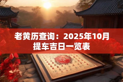 老黄历查询：2025年10月提车吉日一览表