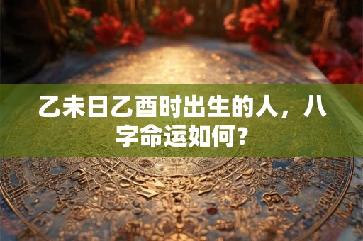 乙未日乙酉时出生的人，八字命运如何？