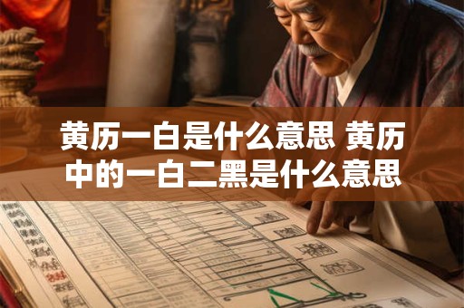 黄历一白是什么意思 黄历中的一白二黑是什么意思