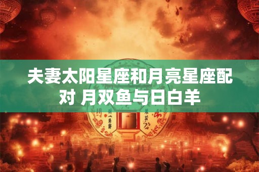 夫妻太阳星座和月亮星座配对 月双鱼与日白羊