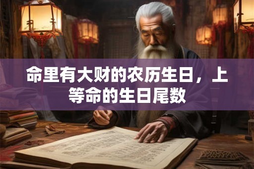 命里有大财的农历生日，上等命的生日尾数