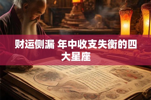 财运侧漏 年中收支失衡的四大星座