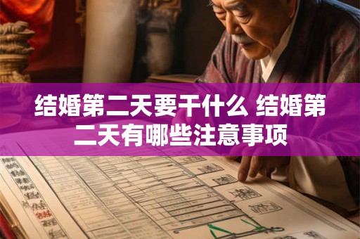 结婚第二天要干什么 结婚第二天有哪些注意事项