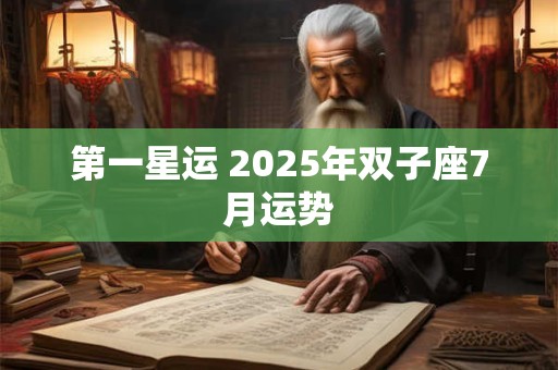 第一星运 2025年双子座7月运势
