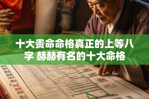 十大贵命命格真正的上等八字 赫赫有名的十大命格