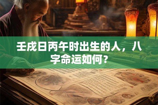 壬戌日丙午时出生的人，八字命运如何？
