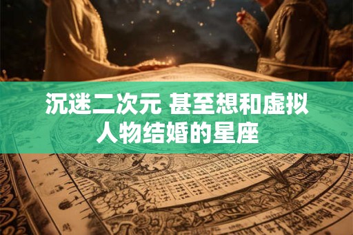沉迷二次元 甚至想和虚拟人物结婚的星座