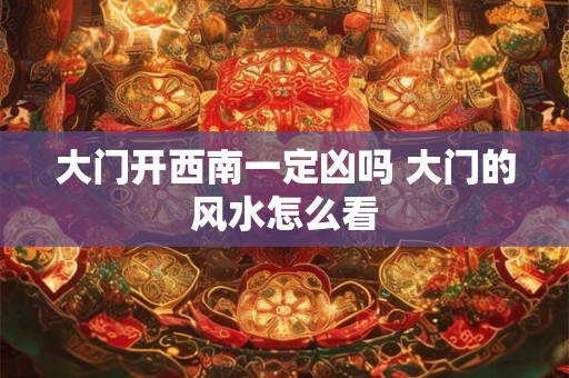 大门开西南一定凶吗 大门的风水怎么看
