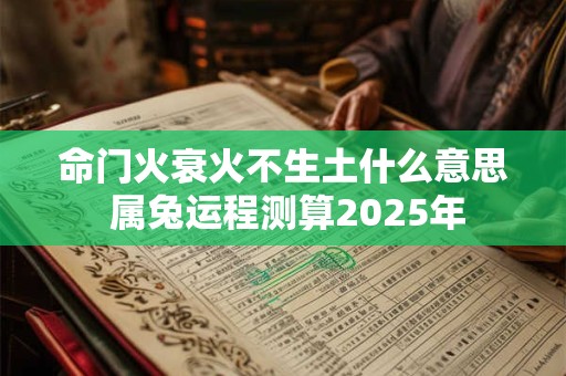 命门火衰火不生土什么意思 属兔运程测算2025年