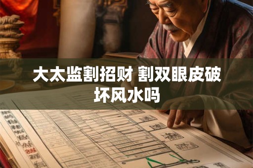 大太监割招财 割双眼皮破坏风水吗