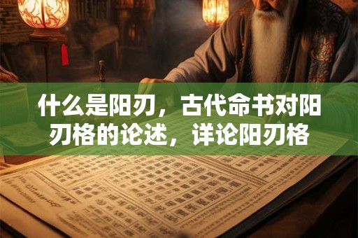 什么是阳刃，古代命书对阳刃格的论述，详论阳刃格