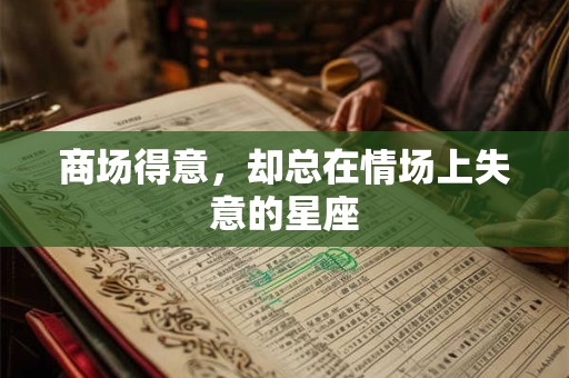 商场得意，却总在情场上失意的星座