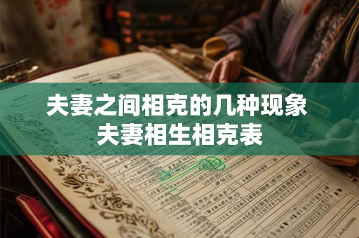 夫妻之间相克的几种现象 夫妻相生相克表