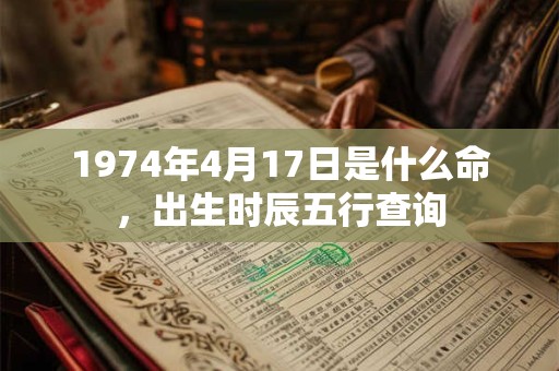 1974年4月17日是什么命，出生时辰五行查询