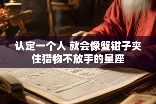 认定一个人 就会像蟹钳子夹住猎物不放手的星座