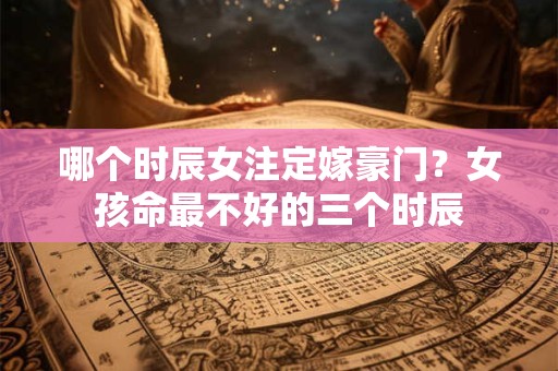 哪个时辰女注定嫁豪门？女孩命最不好的三个时辰