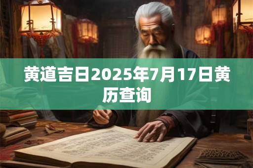 黄道吉日2025年7月17日黄历查询