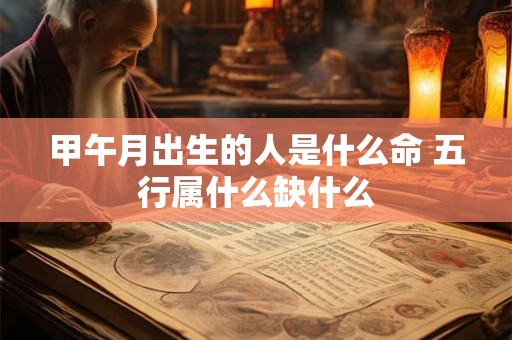 甲午月出生的人是什么命 五行属什么缺什么