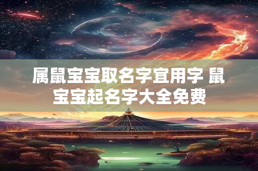 属鼠宝宝取名字宜用字 鼠宝宝起名字大全免费