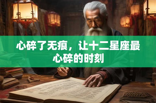 详细阅读:心碎了无痕,让十二星座最心碎的时刻 心碎了无痕,让十二星座最心碎的时刻