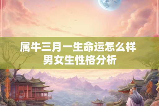 属牛三月一生命运怎么样 男女生性格分析