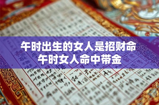 午时出生的女人是招财命 午时女人命中带金