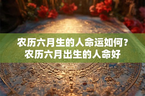 农历六月生的人命运如何？农历六月出生的人命好