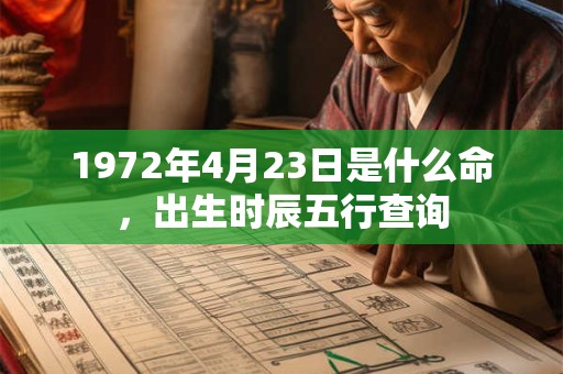 1972年4月23日是什么命，出生时辰五行查询