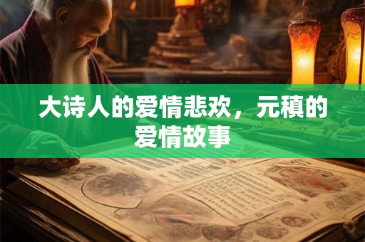 大诗人的爱情悲欢，元稹的爱情故事