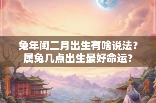 兔年闰二月出生有啥说法？属兔几点出生最好命运？