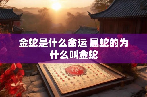 金蛇是什么命运 属蛇的为什么叫金蛇