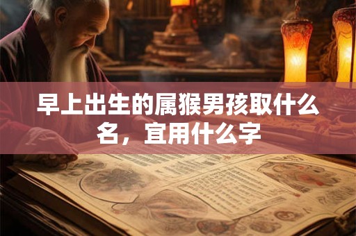 早上出生的属猴男孩取什么名，宜用什么字