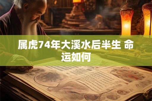 属虎74年大溪水后半生 命运如何