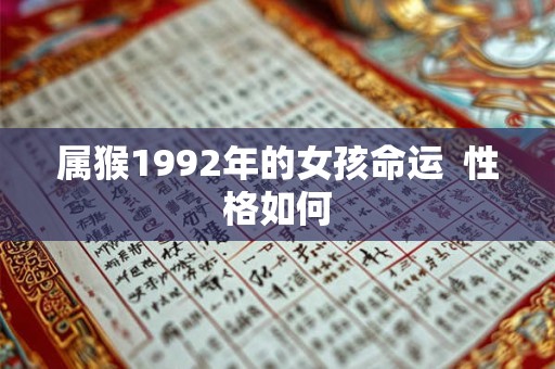 属猴1992年的女孩命运  性格如何