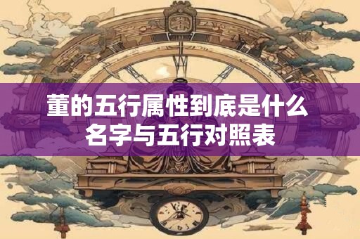 详细阅读:董的五行属性到底是什么 名字与五行对照表 董的五行属性到底是什么 名字与五行对照表