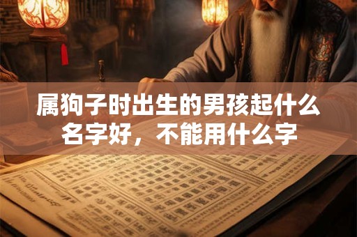 属狗子时出生的男孩起什么名字好，不能用什么字