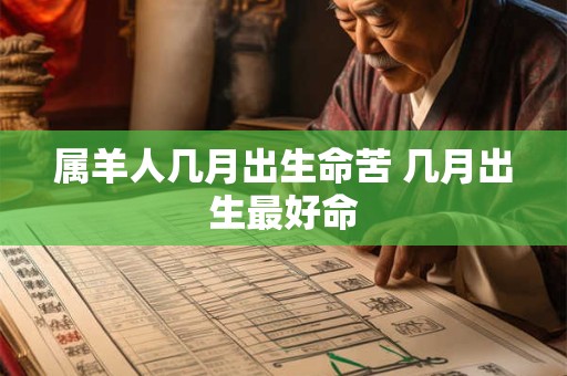 属羊人几月出生命苦 几月出生最好命