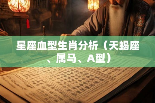 星座血型生肖分析（天蝎座、属马、A型）