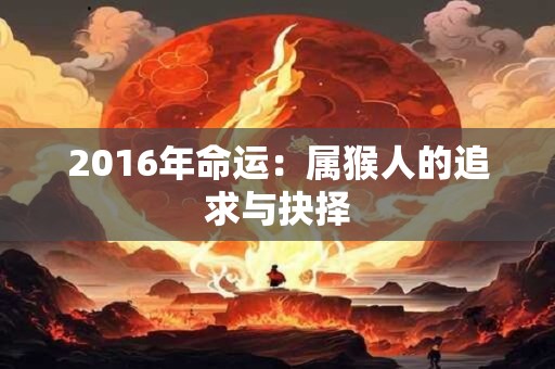 2016年命运：属猴人的追求与抉择