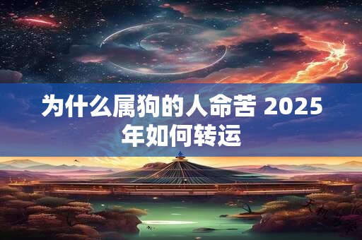 为什么属狗的人命苦 2025年如何转运