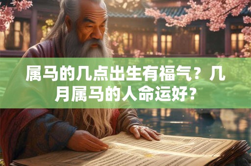 属马的几点出生有福气？几月属马的人命运好？