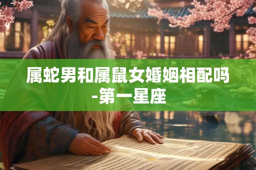 属蛇男和属鼠女婚姻相配吗-第一星座