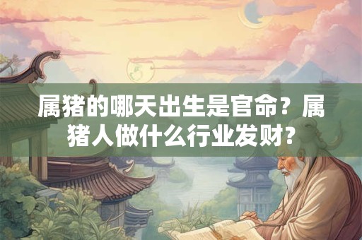 属猪的哪天出生是官命？属猪人做什么行业发财？