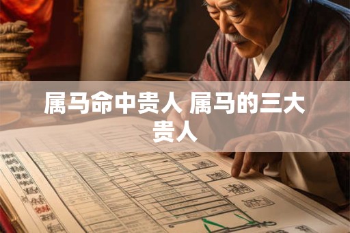 属马命中贵人 属马的三大贵人