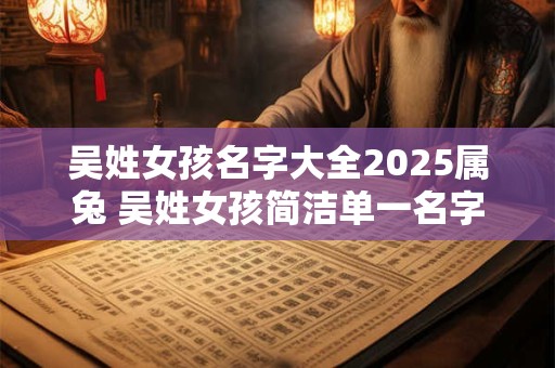 吴姓女孩名字大全2025属兔 吴姓女孩简洁单一名字
