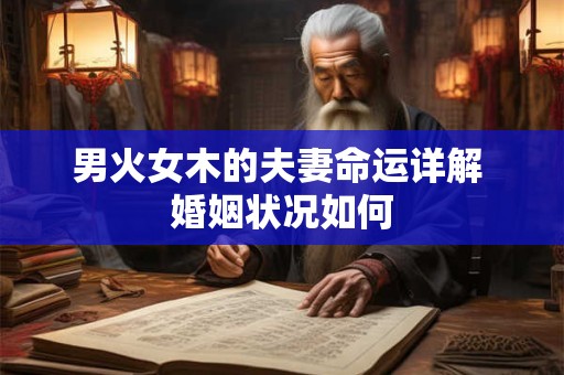 男火女木的夫妻命运详解 婚姻状况如何