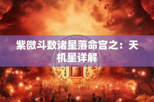 紫微斗数诸星落命宫之：天机星详解