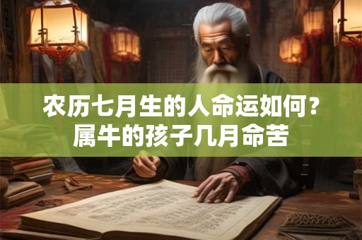 农历七月生的人命运如何？属牛的孩子几月命苦