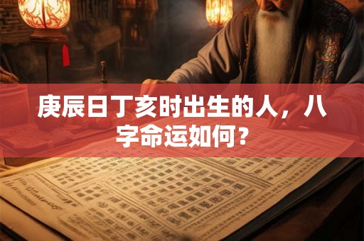 庚辰日丁亥时出生的人，八字命运如何？