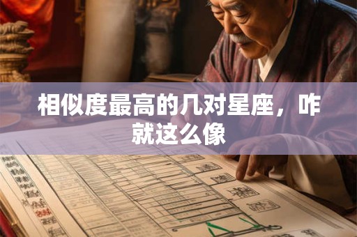 相似度最高的几对星座，咋就这么像